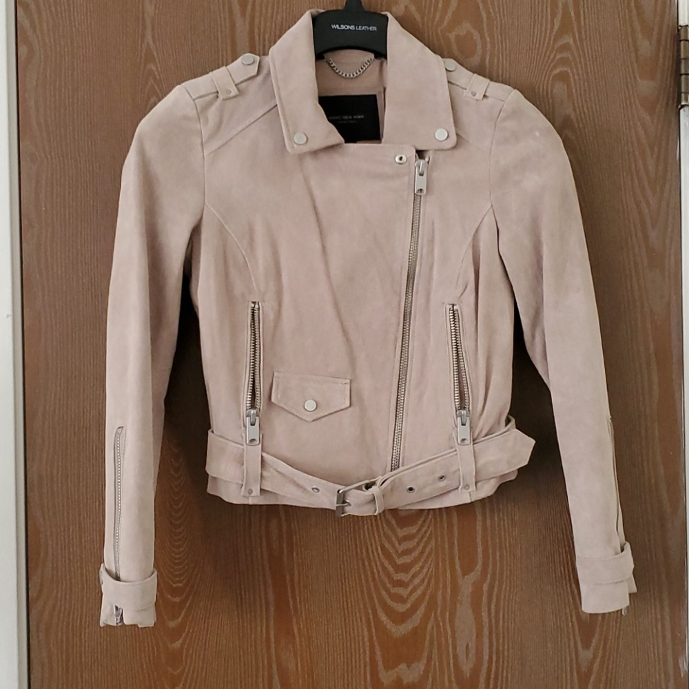 Cropped Leather Moto Jacket
